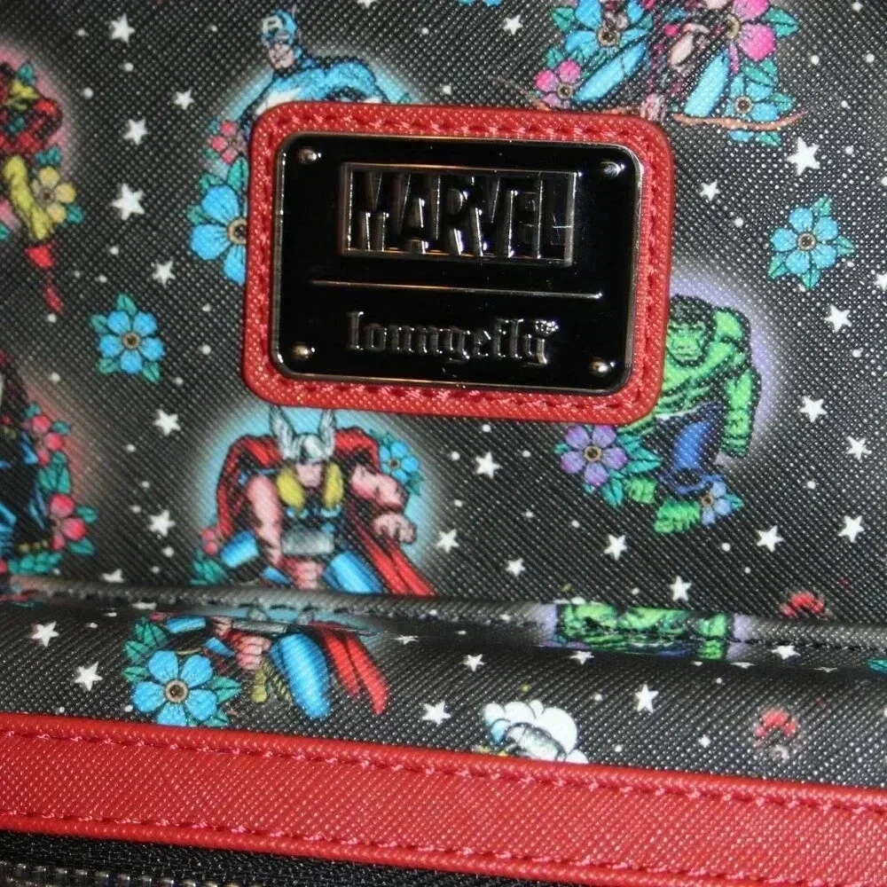 Loungefly Marvel Avengers Mini Backpack Floral Tattoo Print NWT - Picture 9 of 16